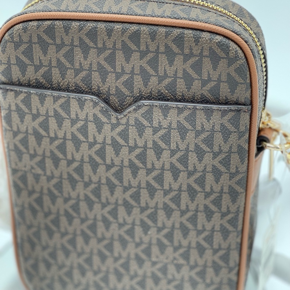 MICHAEL Michael Kors Brown and Gold Crossbody Bag with Monogram Design - Picture 2 of 4